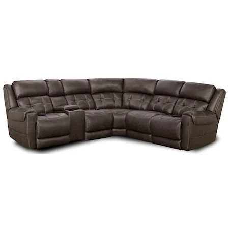 Casual L-Shaped Power Reclining Sectional